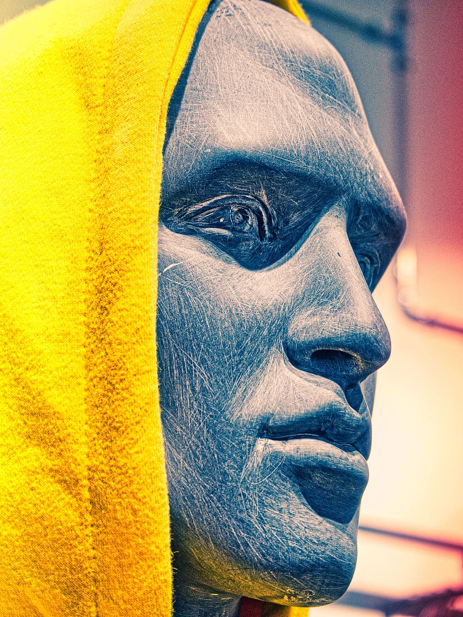 face, business, display dummy, retro, classic, person, fashion, doll, yellow, hood