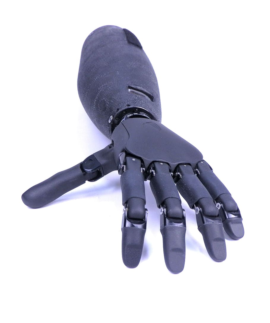 hand prosthesis, humanoid, hand, science, innovation, design, future, science fiction, high-tech, ki
