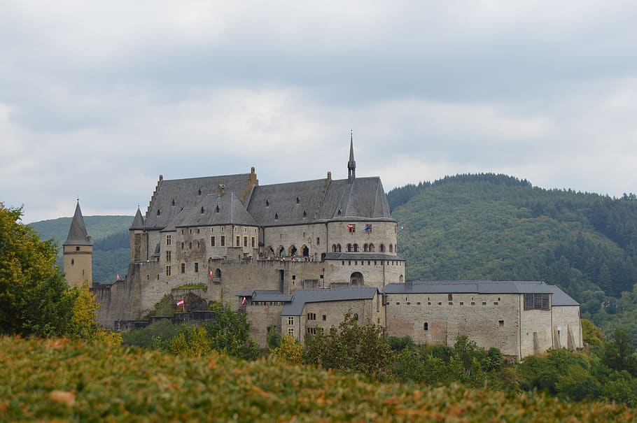 vianden, castle, luxembourg, historical, old, architecture, monument, culture, history, built structure