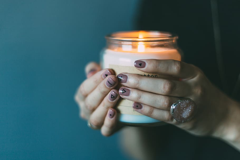 light, candle, girl, female, hands, grasp, grip, nails, married, marriage