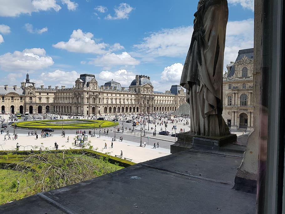 paris, museu do louvre, arquitetura, estrutura construída, exterior do edifício, céu, nuvem - céu, história, passado, natureza