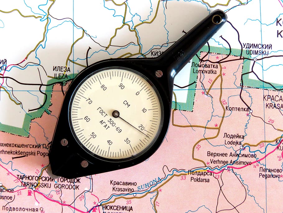 map, odometer, the distance, measurement, length, equipment, tool, scale, direction, guidance