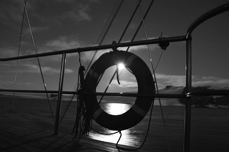 black and white, landscape, sailboat, boat, life guard, night, antarctica, sea, sailing, ship