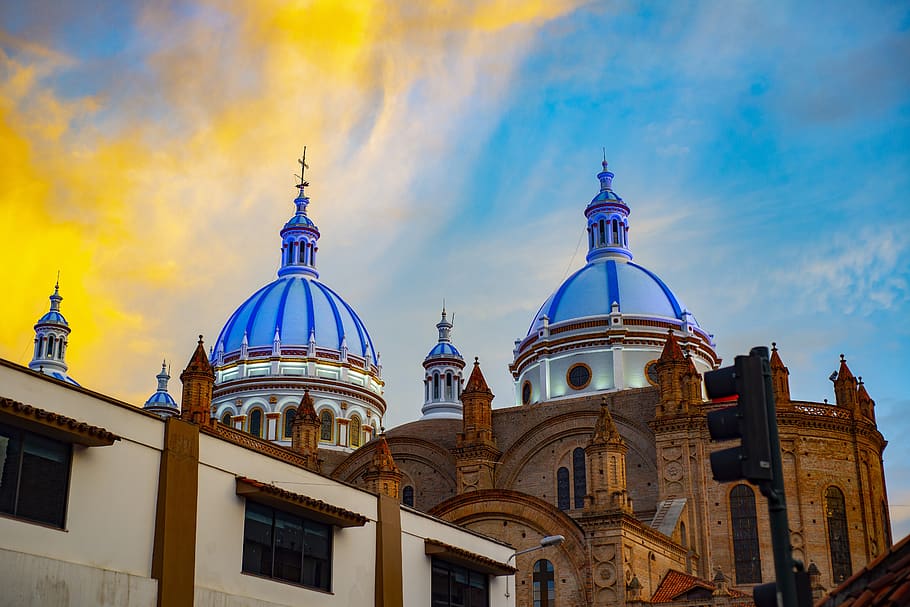 cathedral of cuenca, basin, ecuador, city, architecture, building exterior, dome, built structure, spirituality, religion