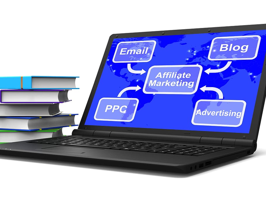 marketing afiliado mapa laptop, mostrando, email blog ppc, publicidade, anunciar, anúncios, afiliado, marketing afiliado, blog, blogger