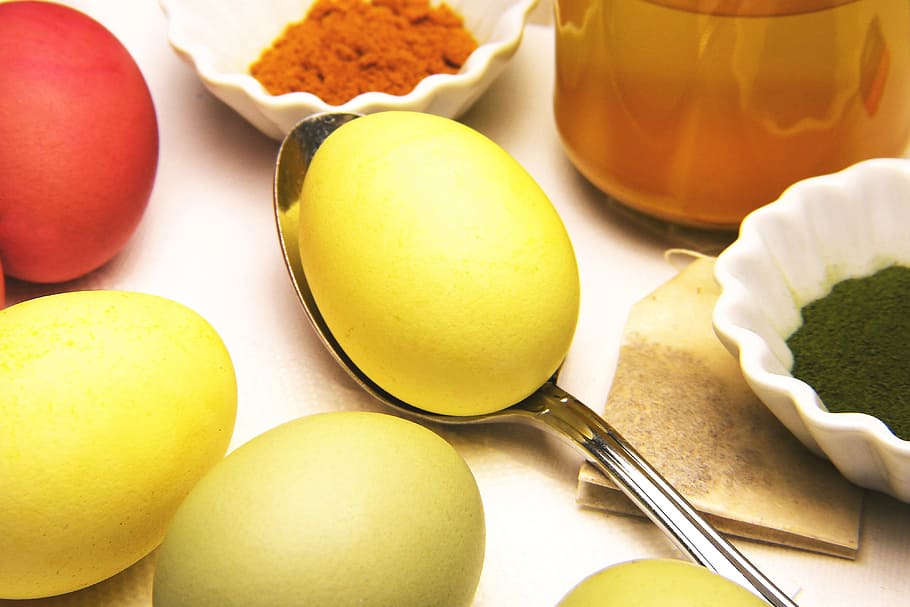easter eggs, spoon, food and Drink, easter, egg, eggs, food, freshness, kitchen utensil, healthy eating
