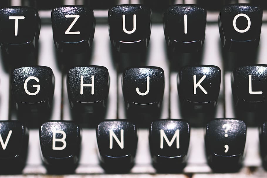 typewriter keys, technology, education, letters, study, studying, typing, text, close-up, number