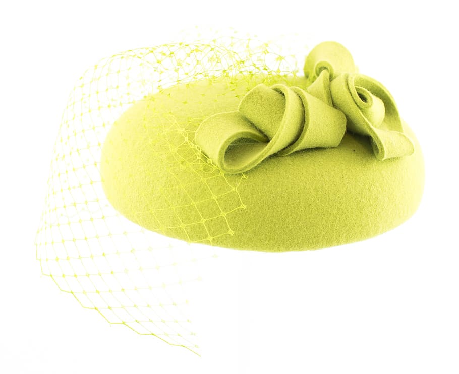 fascynator, hat, headgear, felt, felt green, fascynator green, toque, wedding, event, bal