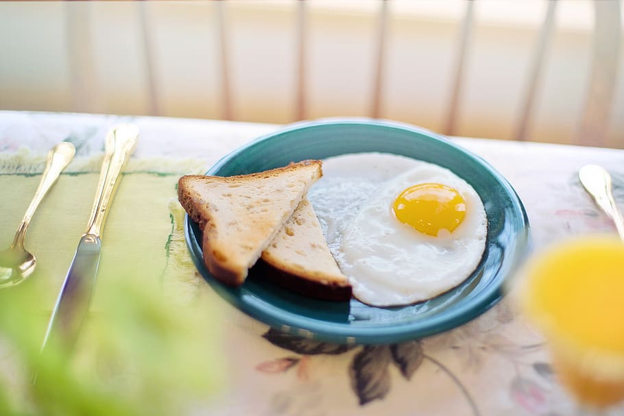 breakfast, fried egg, table, table setting, food, morning, meal, healthy, protein, brunch