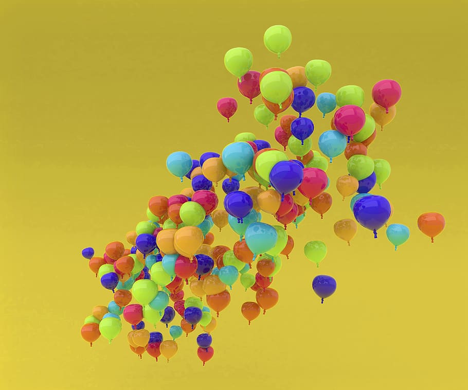 воздушный шар, облако, полет, фэнтези, воздушные шары, красочные, фон, легкость, разноцветный, Студийный снимок