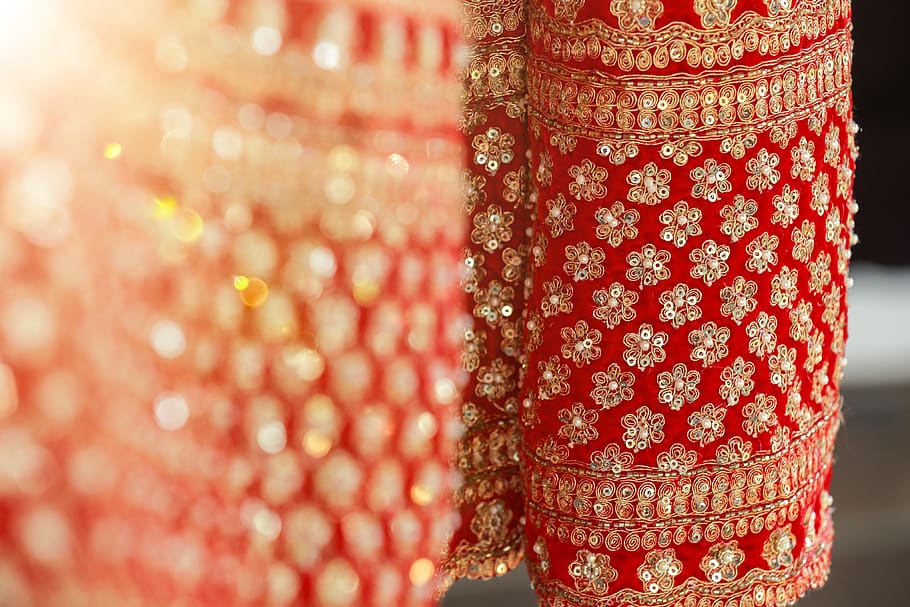 dress, indian dress, traditional, texture, red, pattern, close-up, art and  craft, design, focus on foreground | Pxfuel