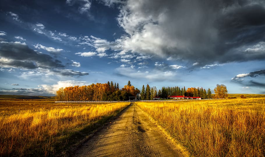 colorado, ranch, fall, autumn, sky, clouds, mood, panorama, landscape, nature