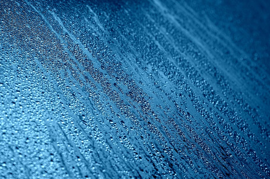 drop of water, disc, glass, drip, run off, background, wet, backgrounds, blue, drop
