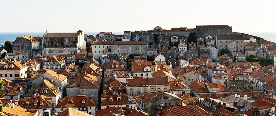 roofs, stony houses, architecture, building, dubrovnik, croatia, city, old town, tourism, panorama