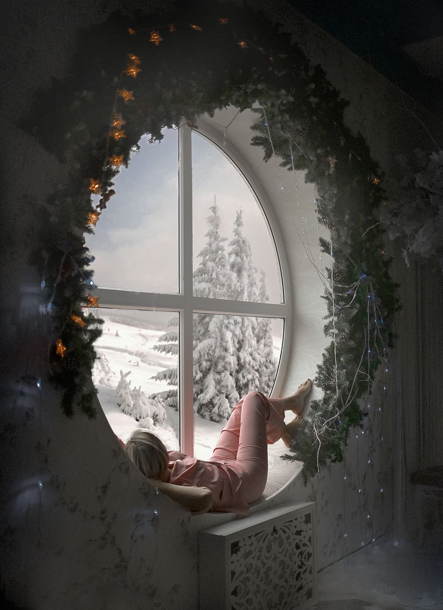 new year's eve, the first of january, celebration, christmas, phone wallpaper, real people, window, one person, indoors, lifestyles