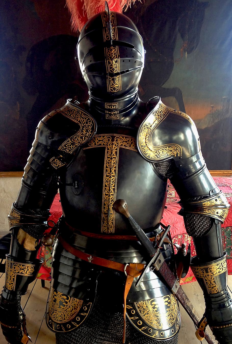 armor, sword, combat helmet, warrior, weapons, shield, match, war, architecture, suit of armor