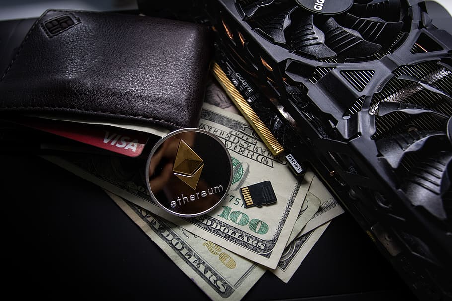 leather, wallet, business, cards, visa, gold, cryptocurrency, money, finance, virtual