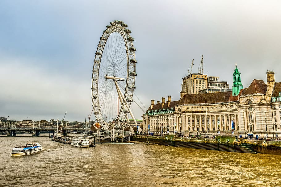london eye, ferris wheel, london, england, landmark, thames, river, architecture, uk, city