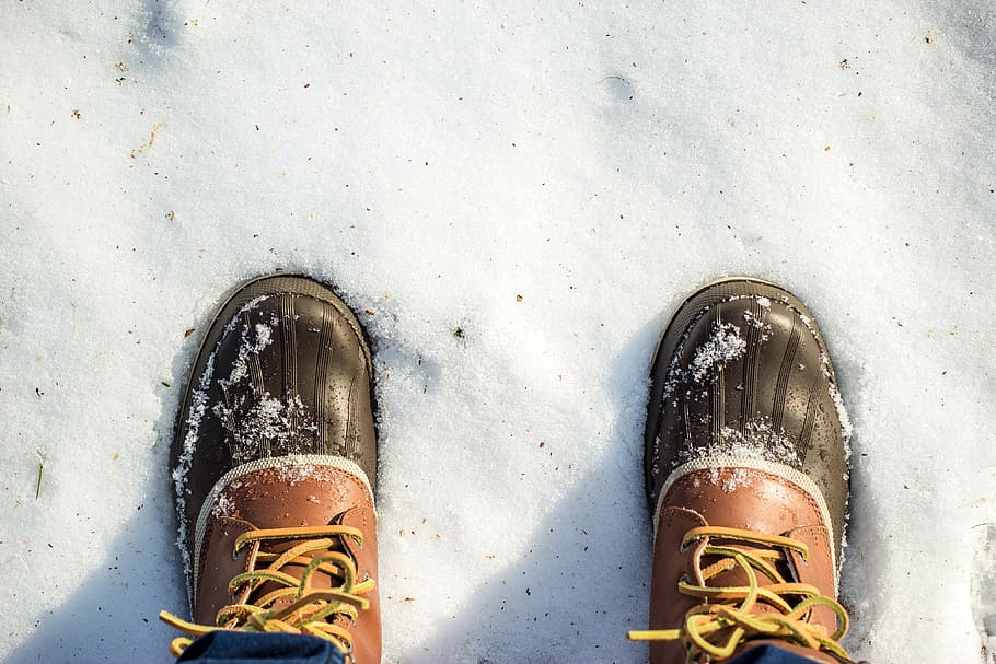 sepatu salju musim dingin, berbagai, dingin, kaki, alas kaki, es, sepatu, salju, musim dingin, bagian rendah