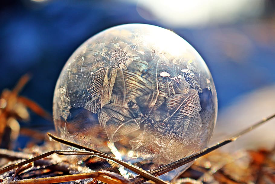мыльный пузырь, ледяной пузырь, морозный пузырь, замороженный пузырь, ледяной кристалл, зима, eiskristalle, замороженный, холодный, иней
