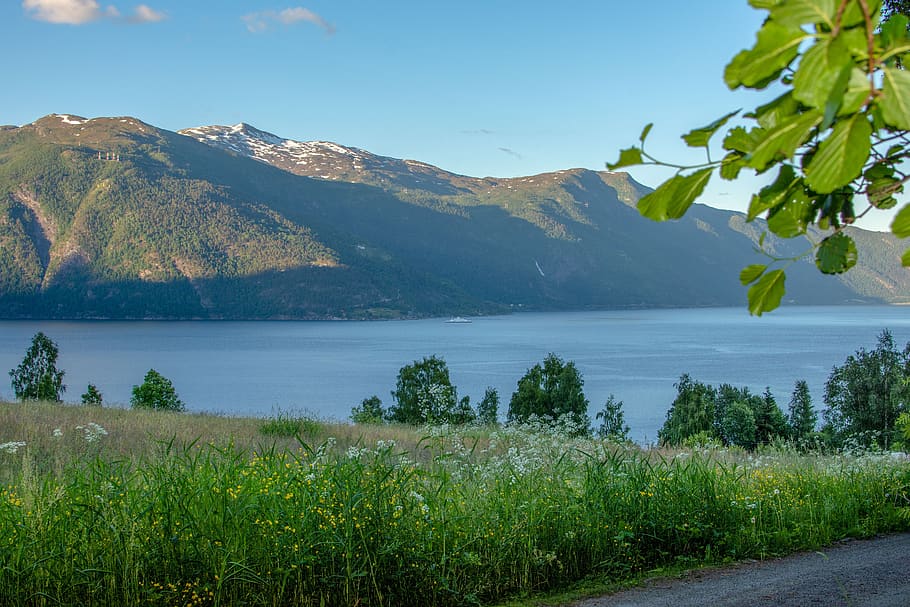 paisaje, montañas, naturaleza, cielo, fiordo, agua, noruega, montaña, pintorescos - naturaleza, belleza en la naturaleza