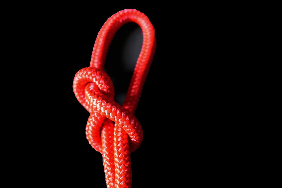 rope knot, various, rope, studio shot, red, black background, food and drink, food, indoors, close-up