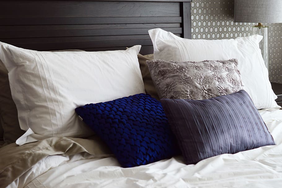 bedroom pillows, various, bed, bedroom, home, house, interior, interiors, pillows, furniture