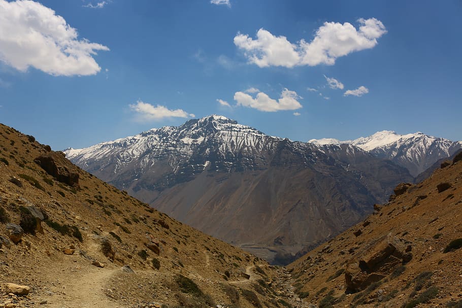 trekking, mountaineering, himalayan mountains, himachal pradesh, spiti valley, mountain, sky, scenics - nature, beauty in nature, tranquil scene