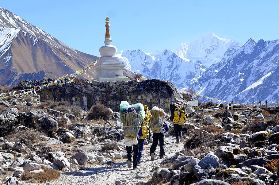 nepal, jornada, langtang, trekking, himalaia, paisagem, natureza, montanha, viagem, aventura