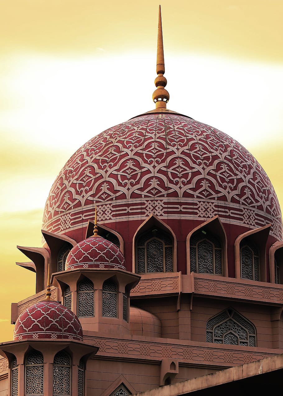mosque, malaysia, putrajaya, islam, travel, architecture, muslim, building, landscape, tourism