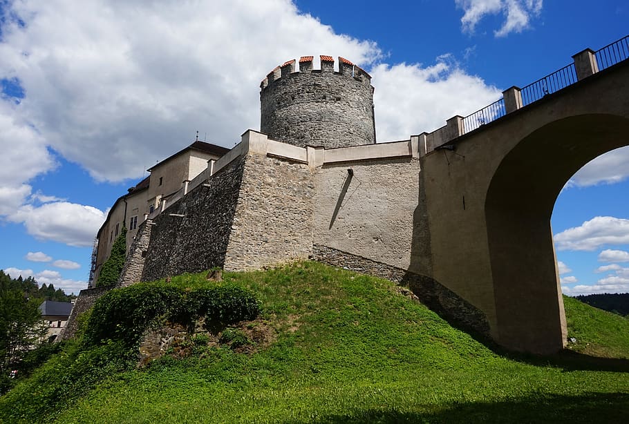 torre, puente, castillo, chequia, arquitectura, turismo, viajes, cielo, gótico, antiguo