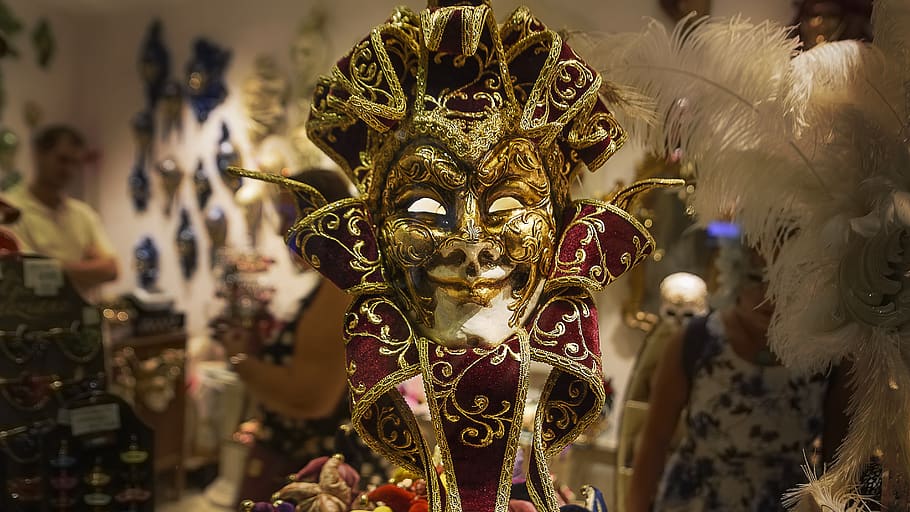 italy, venice, carnival, masks, art and craft, mask - disguise, representation, mask, disguise, human representation
