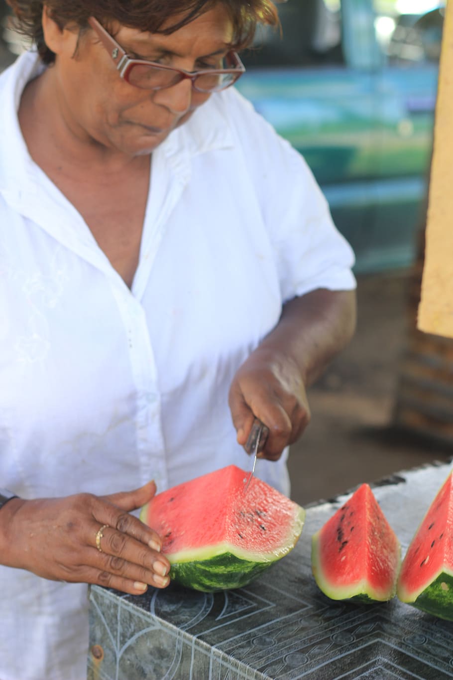 water melon, slice, trinidad, watermelon, slicing, food, food and drink, fruit, freshness, healthy eating