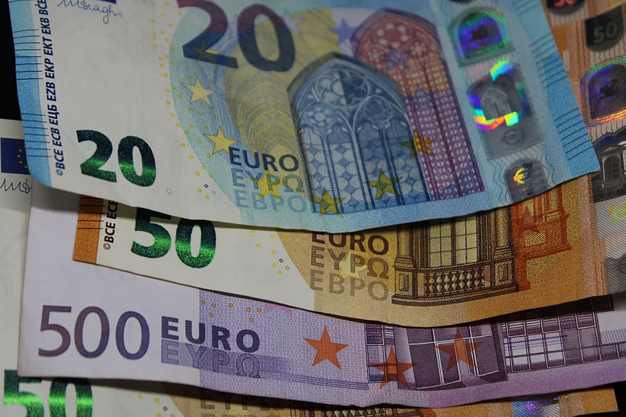 банкнота, евро, валюта, финансы, бумажные деньги, кажется, денежные средства и их эквиваленты, банкноты евро, сохранить, datailaufnahme