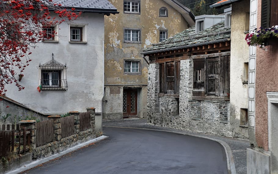 houses, old, the walls of the, stone, building, street, travel, architecture, facade, gray