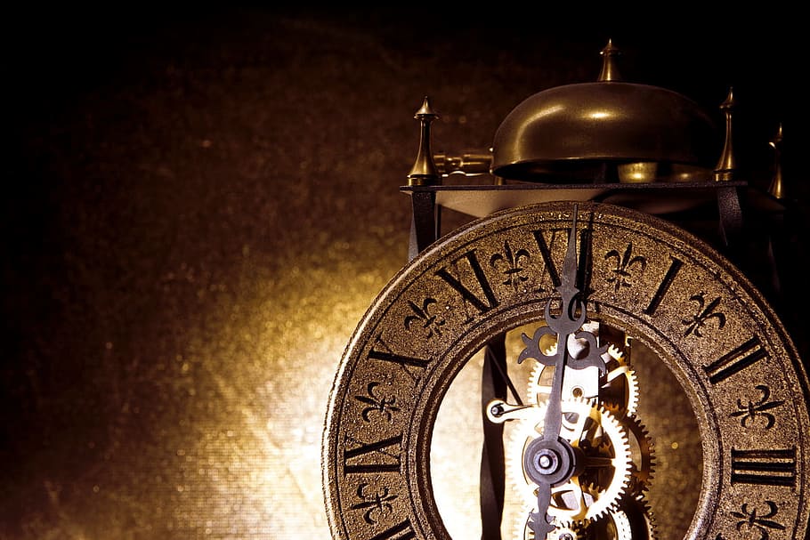 antiguo, cita, negro, reloj, mecanismo de relojería, primer plano, cuenta regresiva, fecha límite, dial, elegante