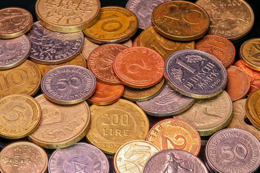 dinero, monedas, moneda, metal, antiguo, históricamente, pagar, crisis, colección, mundo