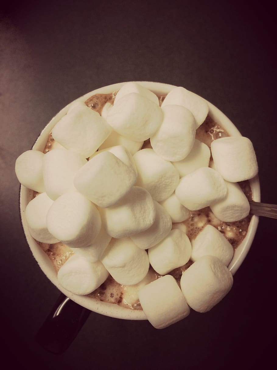 warm, cocoa, winter, drink, hot, mug, cozy, marshmallows, marshmallow, sweet