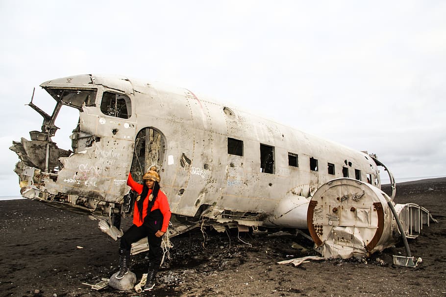 Islandia, avión, ruina, aeropuerto, paisaje, restos, islandés, choque, militar, abandonado