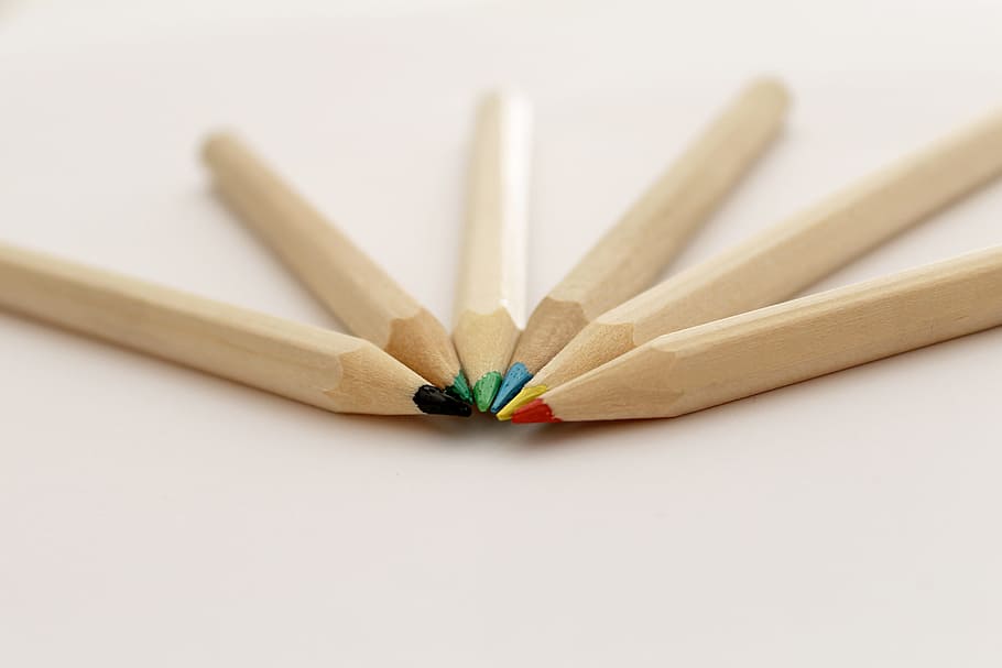 wooden pencils, various, artist, artistic, creative, creativity, drawing, pencil, white background, indoors