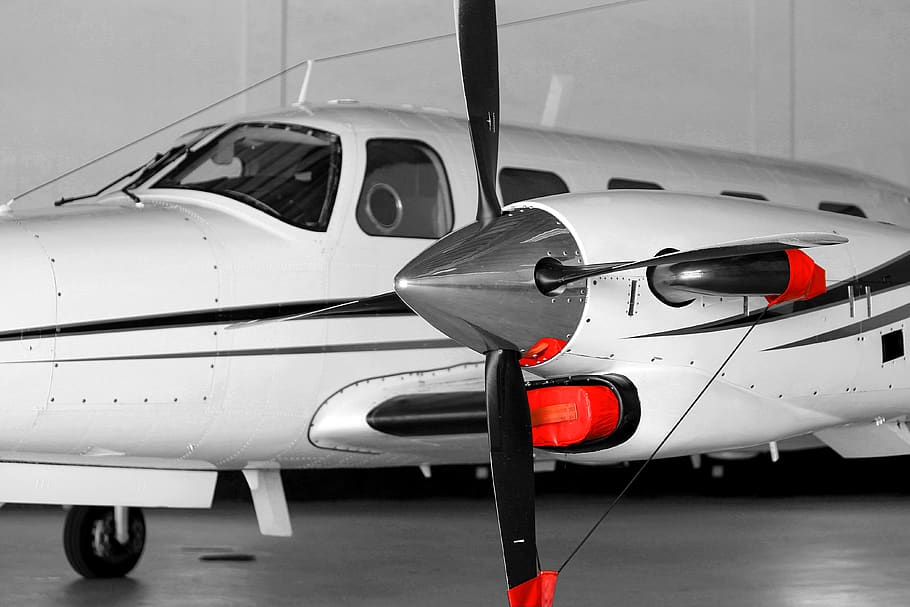 aircraft, black and white, travel, propeller, mode of transportation, transportation, air vehicle, airplane, airport, airport runway