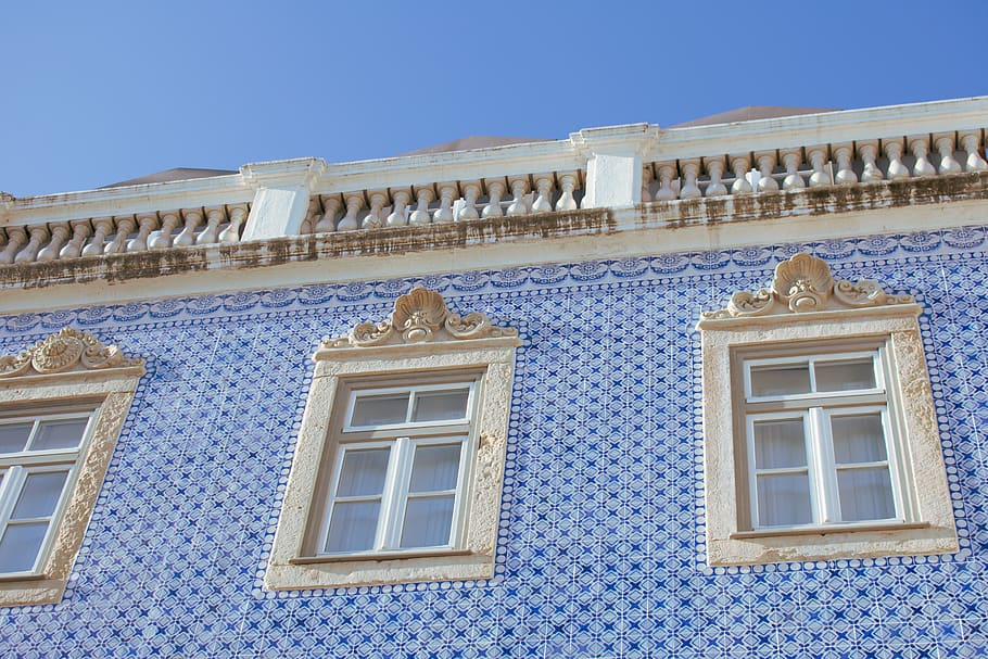 facade, house, building, tiles, blue, azulejos, lisbon, lisboa, portugal, portuguese