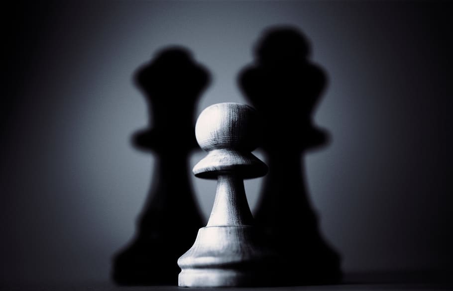 chess, dark, light, pawn, shadow, strategy, game, leisure games, board game, chess piece