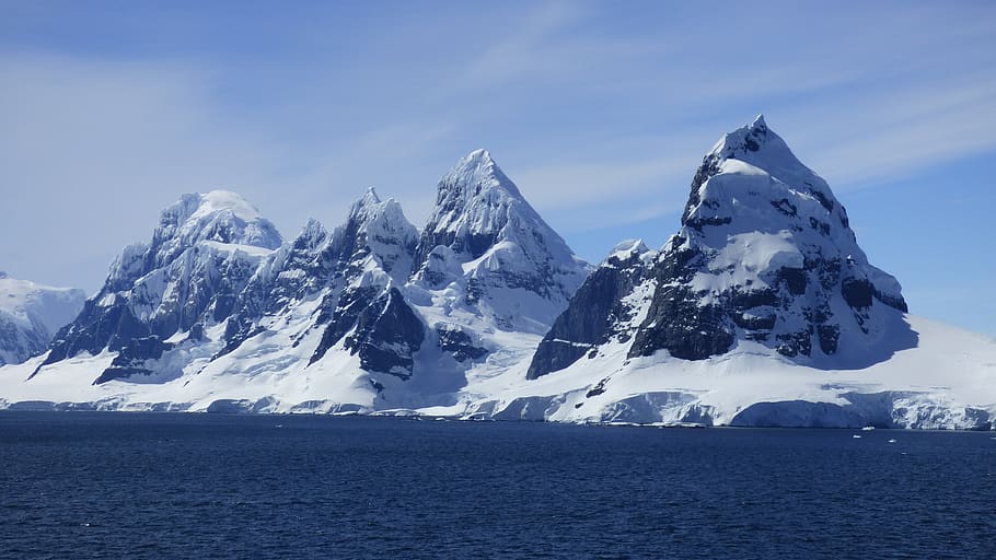 Антарктида, ледник, снег, вода, зима, лед, гора, горная вершина, заснеженные, холодная температура