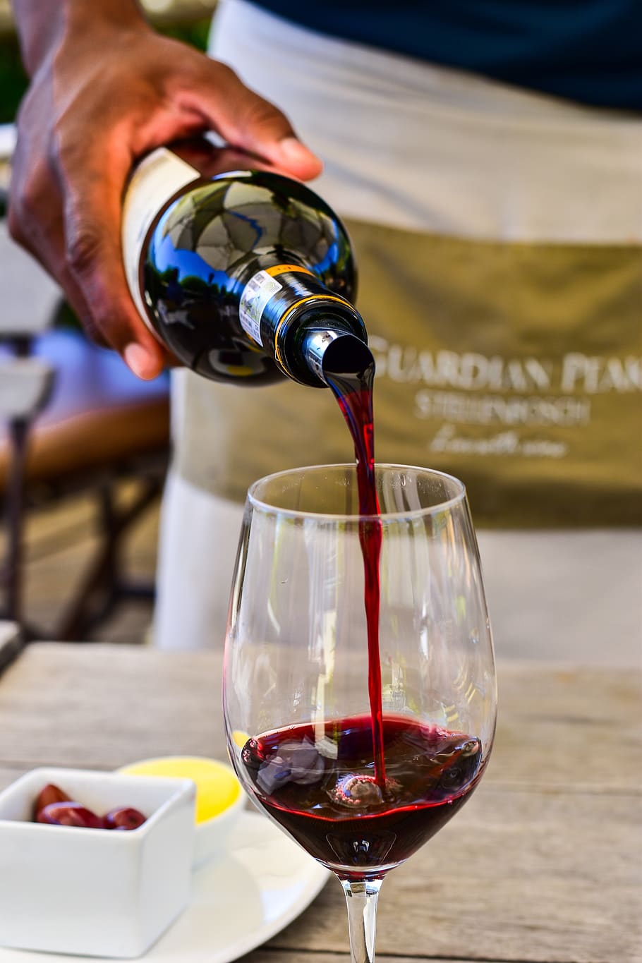 guardian peak winery, wine, alcohol, drink, glass, bottle, pour, serve, wineglass, winery