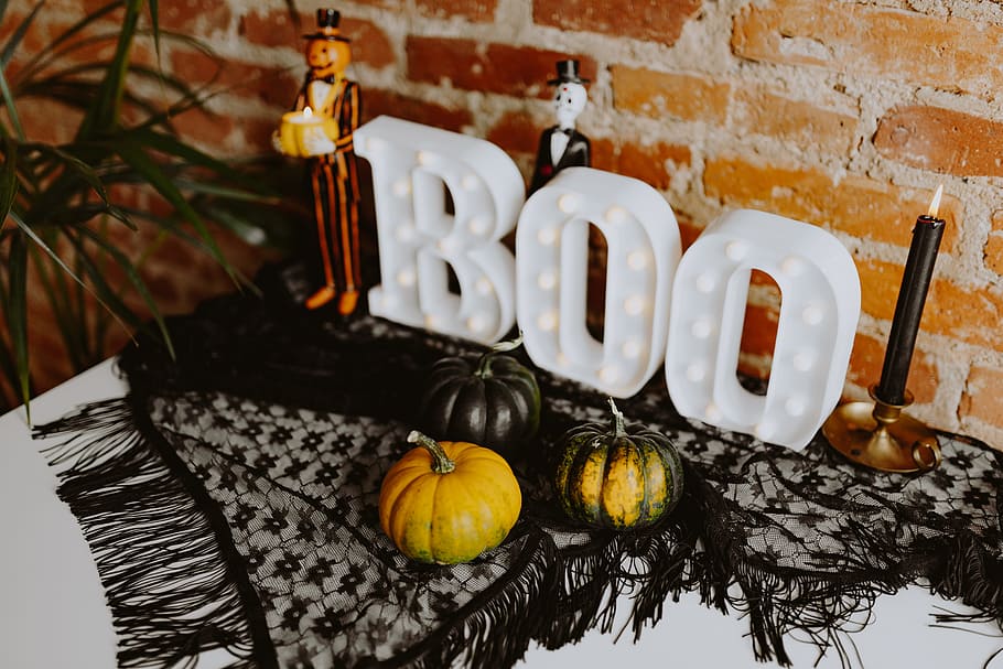 dekorasi halloween, boo, surat, halloween, labu, perayaan, musim gugur, dekorasi, Oktober, makanan