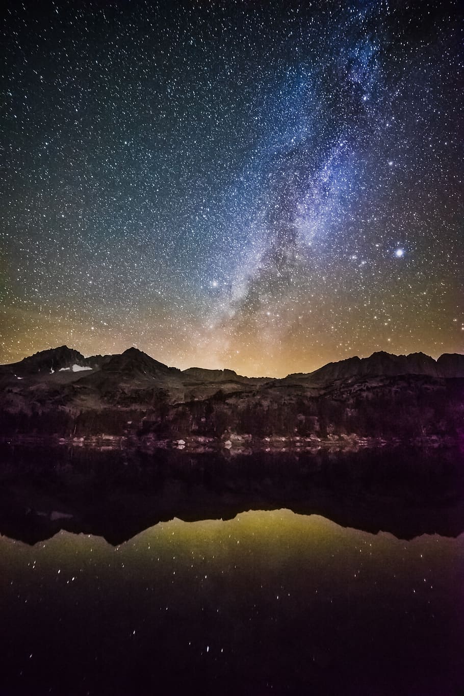dark, night, sky, stars, galaxy, mountain, landscape, nature, water, iphone  wallpaper | Pxfuel