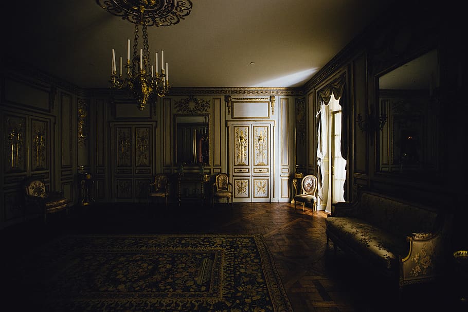 stately home, drawing room, light, window, daylight, elegant, panelling, candelabra, architecture, indoors