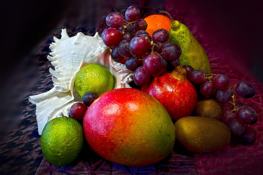 fruta, vitaminas, saudável, comida, frutas, comer, manga, ainda vida, doce, colheita