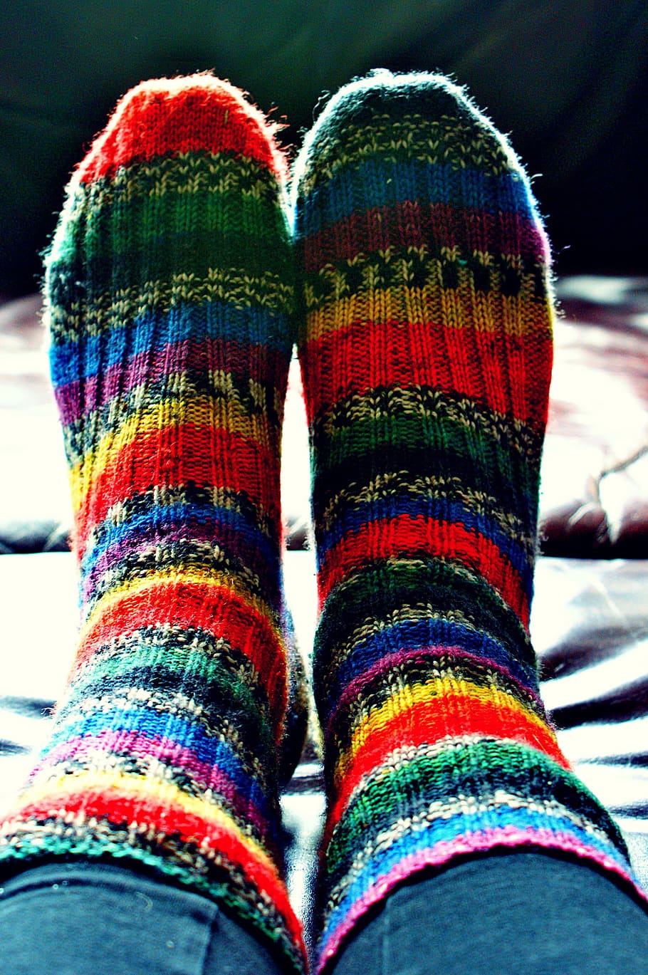 socks, girl, legs, lifestyle, crafts, colored, body kits, knitting, relaxation, happy